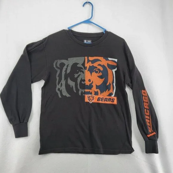 Chicago Bears Shirt Women's Long Sleeve NFL Team Apparel Black Medium - Picture 3 of 12